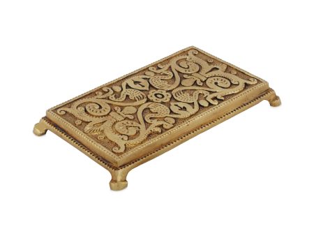 Chowki - 1 x 7 Inches | Antique Brass Bajot  Rectangle Shape Manai for Pooja  700 Gms Approx For Cheap