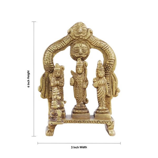 Ram Darbar Murti with Arch - 4 x 3 Inches | Antique Brass Idol  Ram Darbar Idol for Pooja  260 Gms Approx For Discount