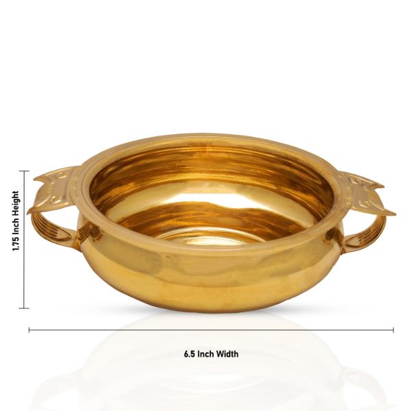 Brass Urli - 2 x 6.5 Inches | Uruli  Brass Bowl  Flower Pot for Home For Sale