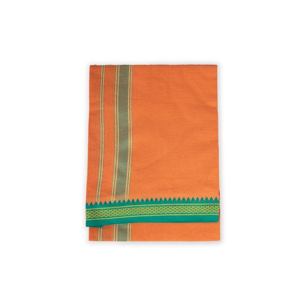 Cotton Veshti - 2 Mtrs | Thalapathi Border Dhoti  Kavi Colour Vesti for Men Supply