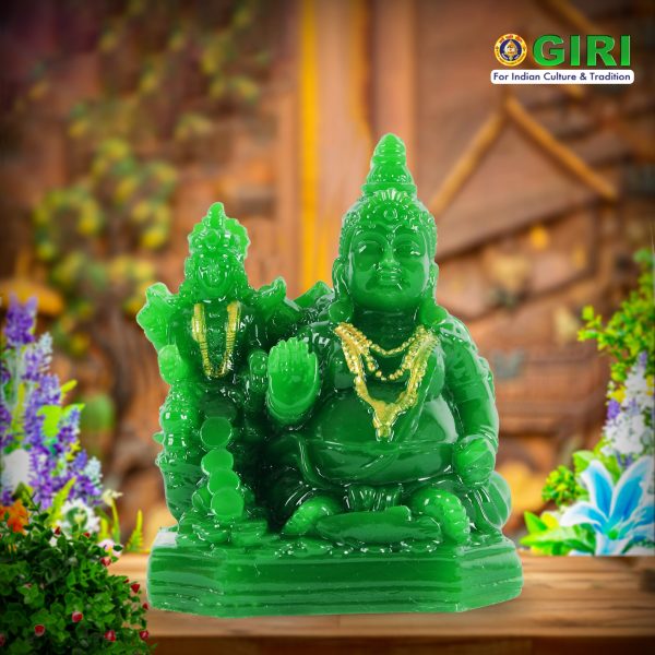 Laxmi Kuber Statue - 4 x 3 Inches Green | Resin Lakshmi Kuber Idol  Laxmi Kuber Idol for Pooja Hot on Sale