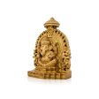 Ganesh Murti Sitting On Simhasan - 5 x 4 Inches | Resin Statue  Gold Polish Vinayaka Idol for Pooja  320 Gms Online Hot Sale