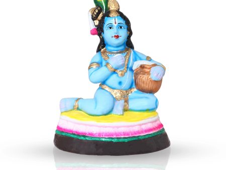 Butter Krishna Clay Golu Bommai - 12 x 8.25 Inches | Giri Golu Doll  Navaratri Golu Bomma Gombe Bommai Supply