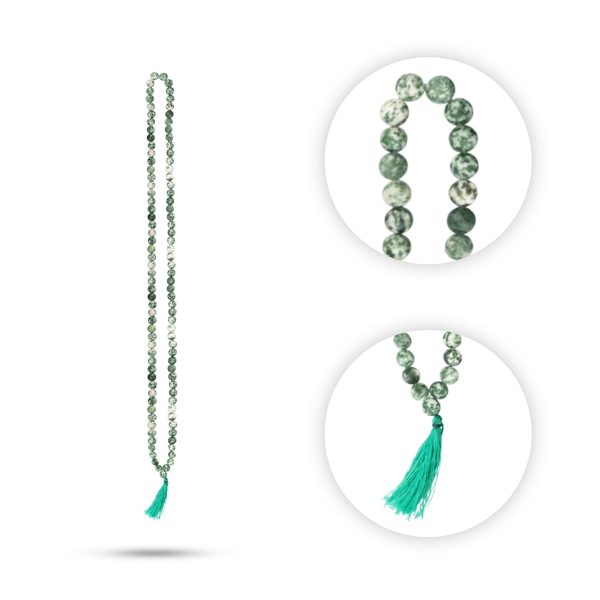 Tree Agate Mala - 16 Inches | Hakik Mala  Japa Mala for Men & Women Online Sale