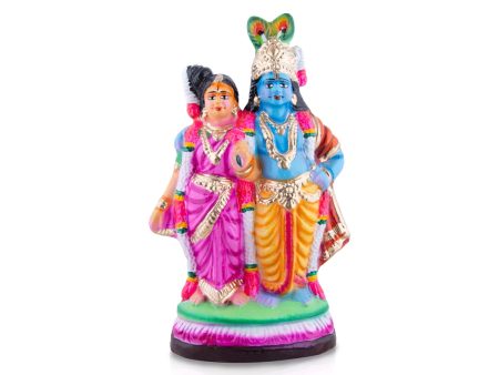 Radha Krishna Clay Golu Bommai - 12 x 7 Inches | Giri Golu Doll  Navaratri Golu Bomma Gombe Bommai Cheap