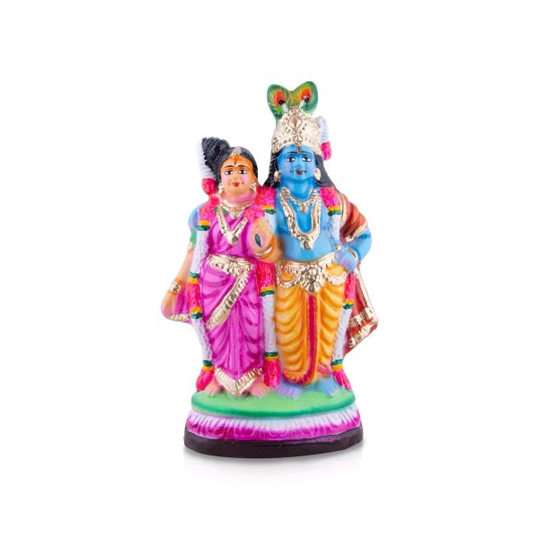 Radha Krishna Clay Golu Bommai - 12 x 7 Inches | Giri Golu Doll  Navaratri Golu Bomma Gombe Bommai Cheap