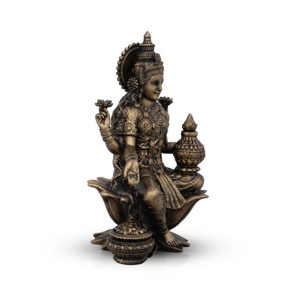 Lakshmi Idol - 7 x 5 Inches | Resin Statue  Brass Polish Lakshmi Murti for Pooja  600 Gms Approx Online Sale