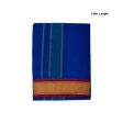 Cotton Veshti - 2 Mtrs | Mayilkan Padayappa Border Dhoti  Blue Colour Vesti for Men Cheap