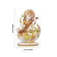 Saraswati Murti - 8 x 7.5 Inches | Saraswati Idol Sitting On Swan  Resin Statue for Pooja  1.040 Kgs Approx Supply