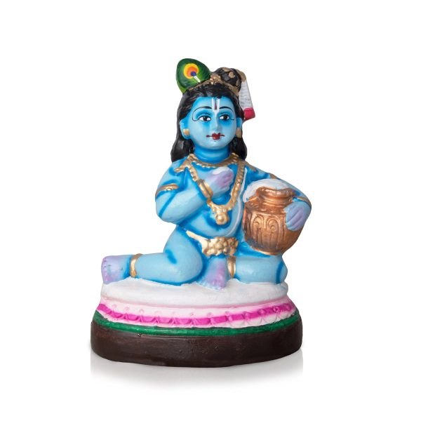 Butter Krishna Clay Golu Bommai - 9 x 6 Inches | Giri Golu Doll  Navaratri Golu Bomma Gombe Bommai Online Sale