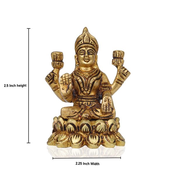 Laxmi Murti  - 2.5 x 2.25 Inches |  Brass Idol  Lakshmi Idol  Lakshmi Murti  Lakshmi Statue for Pooja Fashion