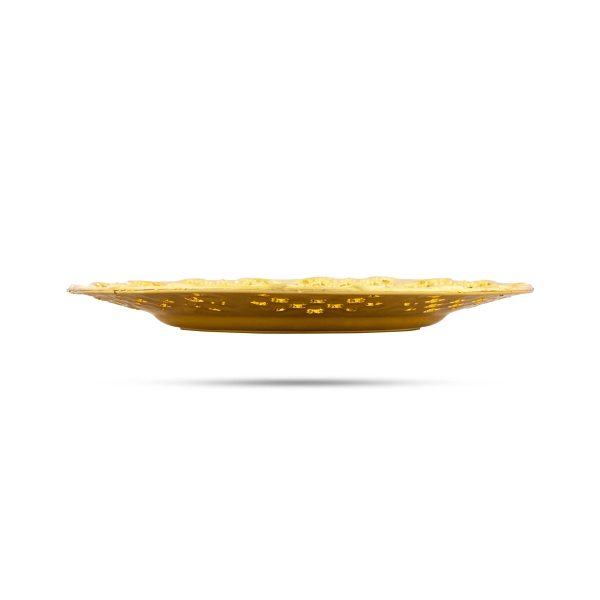 Pooja Tray & Pooja Bowl - 1 x 7 Inches | Gold Polish Plate & Cup  Plastic Bowl & Plate for Home  Assorted Design For Discount