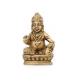 Kuber Statue - 2 x 1 Inches | Kuber Murti  Antique Brass Idol for Pooja  110 Gms Approx on Sale