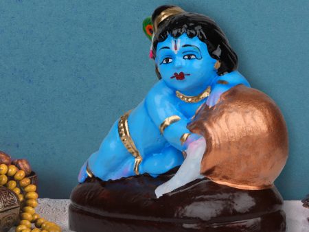 Crawling Krishna with Pot Clay Golu Bommai - 6 x 5 Inches | Giri Golu Doll  Navaratri Golu Bomma Gombe Bommai Online Sale