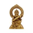 Saraswati Murti With Arch - 8 x 5.5 Inches | Antique Brass Idol  Saraswati Idol for Pooja  2.060 Kgs Approx For Cheap