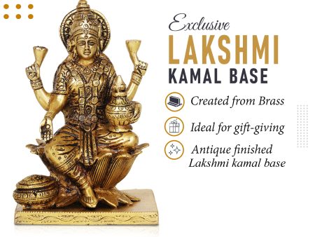 Laxmi Murti  - 7 x 4.5 Inches |  Brass Idol  Lakshmi Idol  Lakshmi Murti  Lakshmi Statue for Pooja Sale