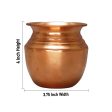 Copper Lota  - 4 x 3.75  Inches |  Kalash Pot  Chombu  Pooja Pot  Kalash for Pooja Online now