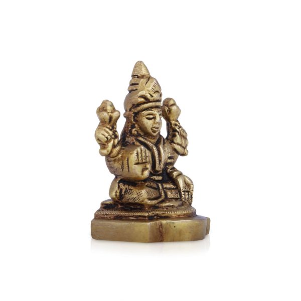 Laxmi Idol - 2 x 1.5 Inches | Antique Brass Idol  Lakshmi Idol  Lakshmi Murti for Pooja For Discount