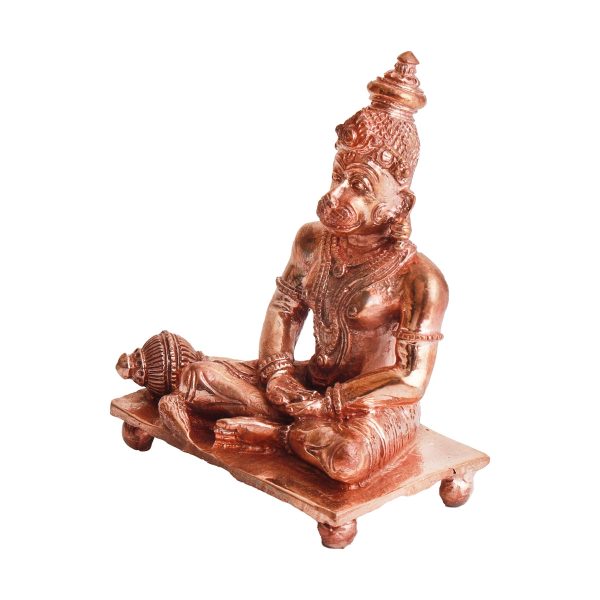 Anjaneya Statue - 3.5 x 2.75 Inches | Panchaloha Statue  Sitting Hanuman Statue for Pooja  335 Gms Approx on Sale