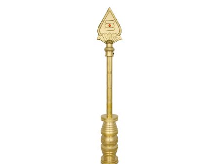 Vel Flag Post - 18 x 3 Inches | Car Flag Post Vel  Lord Murugan Vel Brass Flag Post for Car  2.460 Kgs Approx For Discount