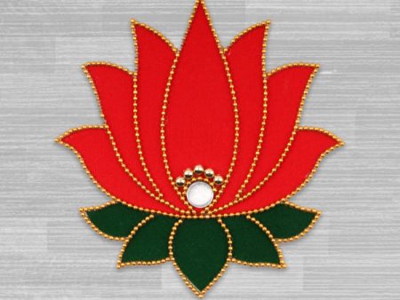 Muggulu Sticker  - 5.25 x 5 Inches |  Kolam Sticker  Velvet Lotus Rangoli Sticker for Floor For Cheap