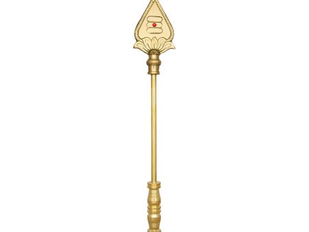 Vel Flag Post - 16.5 x 3 Inches | Car Flag Post Vel  Lord Murugan Vel Brass Flag Post for Car  825 Gms Approx Online now