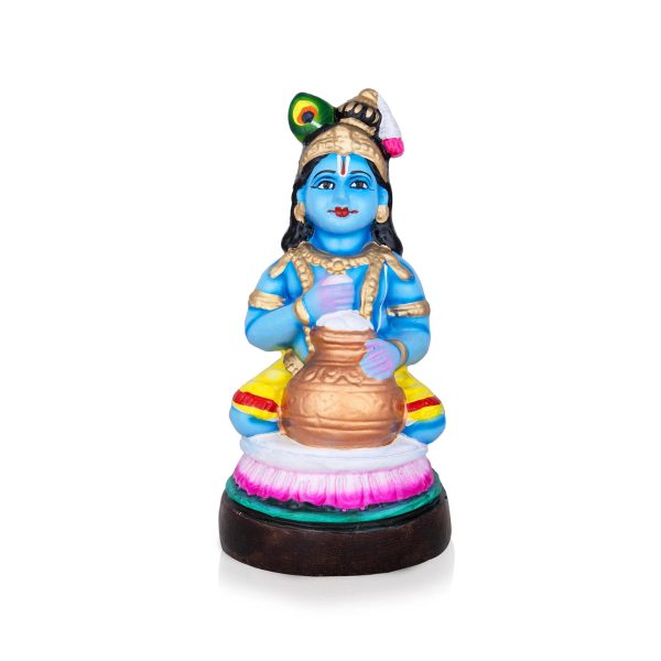 Krishna With Pot Clay Golu Bommai - 9 x 4 Inches | Giri Golu Doll  Navaratri Golu Bomma Gombe Bommai Online Hot Sale