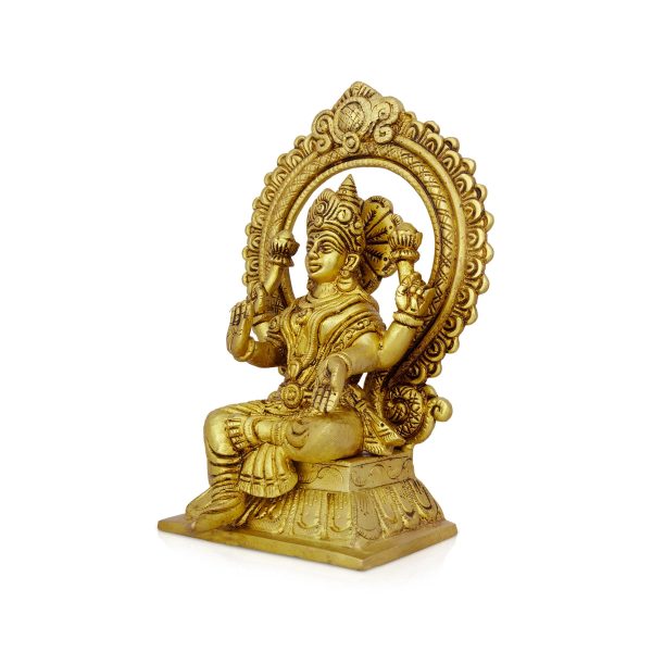 Lakshmi Idol With Arch - 8 x 5.5 Inches | Antique Brass Idol  Laxmi Murti  Lakshmi Murti for Pooja  2.500 Kgs Online