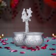 2 Cups Chomukha With Annam Handle - 5 x 5 Inches | German Silver Panchwala  Kumkum Holder for Pooja  170 Gms on Sale