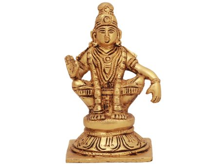 Ayyappan Statue - 5 Inch-Square Base | Brass Statue  Ayyappan Idol for Pooja For Sale