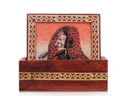 Wooden Coaster Set - Square 4 Inches | Decorative Coaster  Sheesham Wood Coaster for Home Sale