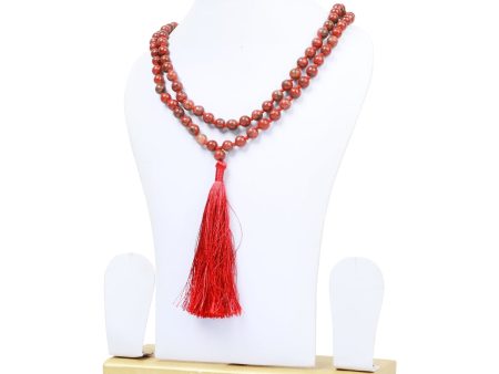 Semi Precious Stone Mala - Red | Jasper Mala  Japa Mala  Jewellery for Men & Women on Sale