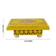 Bajot - 1.5 x 4 x 4 Inches | Silver & Gold Finish Manai  Patla  Meenakari Chowki for Pooja on Sale