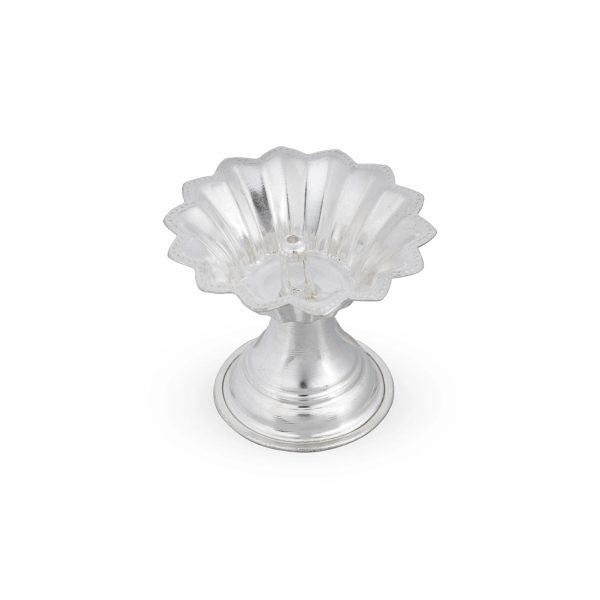 Devdas Lamp - 2.25 x 2.5 Inches | White Metal Devdas Diya  Deepam  Vilakku for Pooja  35 Gms Approx For Sale