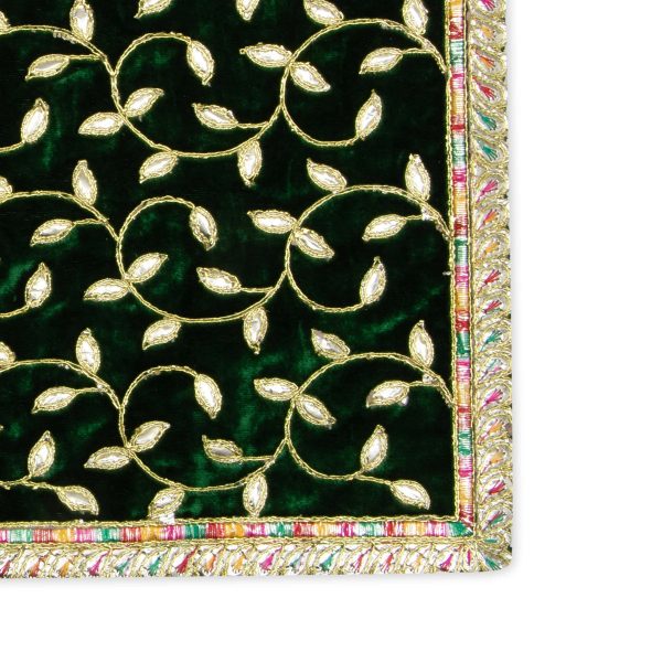 Asan Mat - 13 x 20 Inches | Velvet Aasan Mat  Jari Border Pooja Aasan for Deity  Assorted Colours  55 Gms Approx Hot on Sale