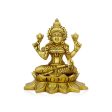 Lakshmi Idol - 5.5 x 4.5 Inches | Antique Brass Idol  Laxmi Murti  Lakshmi Murti for Pooja  1.410 Kgs Approx on Sale