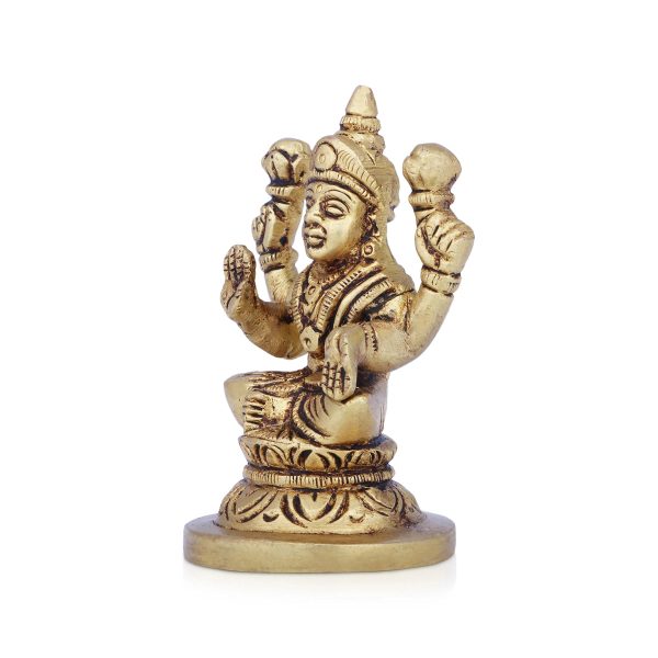 Laxmi Idol - 3 x 2 Inches | Antique Brass Idol  Lakshmi Idol  Lakshmi Murti for Pooja  280 Gms Approx on Sale