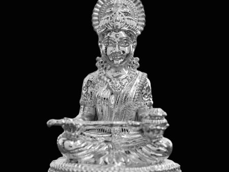 Annapoorani Statue - Silver Polish - 2 x 1.5 Inch | Copper Idol  Annapuran Devi Murti  Annapurna Murti for Pooja For Sale