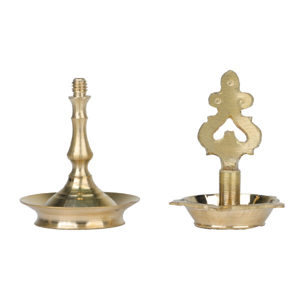 Brass Lamp - 5 x 2 Inches | Karaikudi Kuthu Vilakku  Pirai Deepam  Diya for Pooja Online Hot Sale