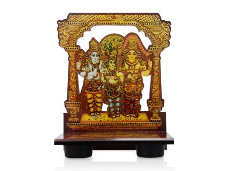 Sri Chakra Design Manai Palagai With Meenakshi Kalyanam Photo Frame - 4 x 3 Inches | Bajot With Picture Frame Discount