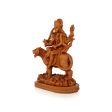 Durga Devi - 9.5 x 6.5 Inches | Durga Statue Sitting On Tiger  Resin Statue  Wooden Finish Durga Murti for Pooja Sale