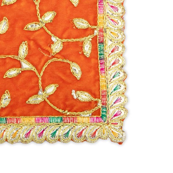 Asan Mat - 9.5 x 7 Inches | Velvet Aasan Mat  Jari Border Pooja Aasan for Deity  Assorted Colours  10 Gms Approx Online now