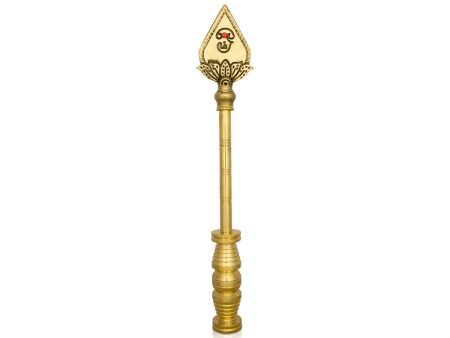 Vel Flag Post - 18 x 3 Inches | Car Flag Post Vel  Lord Murugan Vel Brass Flag Post for Car  1.930 Kgs Approx on Sale