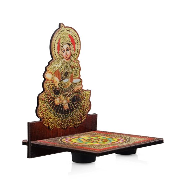 Sri Chakra Design Manai Palagai With Annapoorani Photo Frame - 4 x 3 Inches | Bajot With Picture Frame for Pooja  50 Gms Cheap