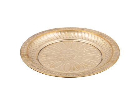 Brass Plate - 7 Inches | Beading Design Thali Plate  Pooja Plate for Home  40 Gms Approx on Sale