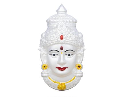 Varalakshmi Face - 5 x 2.5 Inches | Lakshmi Face In Silver  Devi Face for Deity Decor  48 Gms Approx Fashion