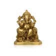 Double Takiya Ganesh Murti - 6.5 x 5 Inches | Antique Brass Idol  Ganpati Idol for Pooja  2.380 Kgs Approx Online now