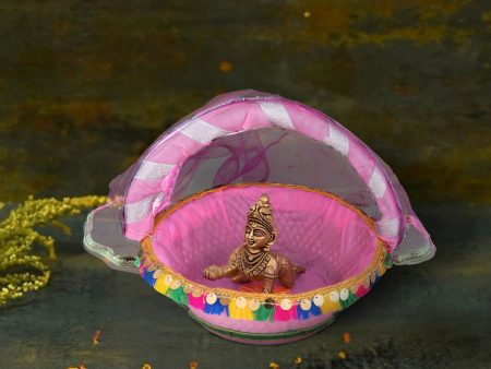 Laddu Gopal Basket with Handle - 7.5 x 8 Inches | Kanha Ji Ki Tokri with Cover  Carry Basket for Laddu Gopal For Cheap