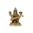 Saraswati Murti  - 2.5 x 1.5 Inches |  Antique Brass Statue  Saraswati Idol  Saraswati Mata Murti for Pooja Online Sale