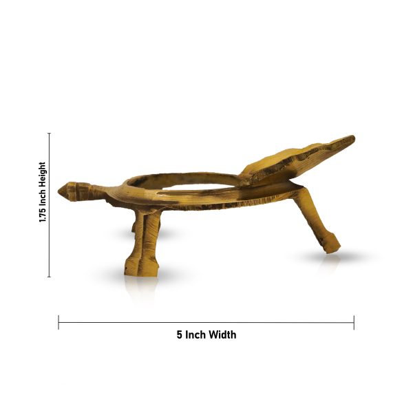 Brass Shankh Stand - 1.75 x 5 Inches | Shankh Rakhne Ka Stand  Shankh Holder for Pooja Supply